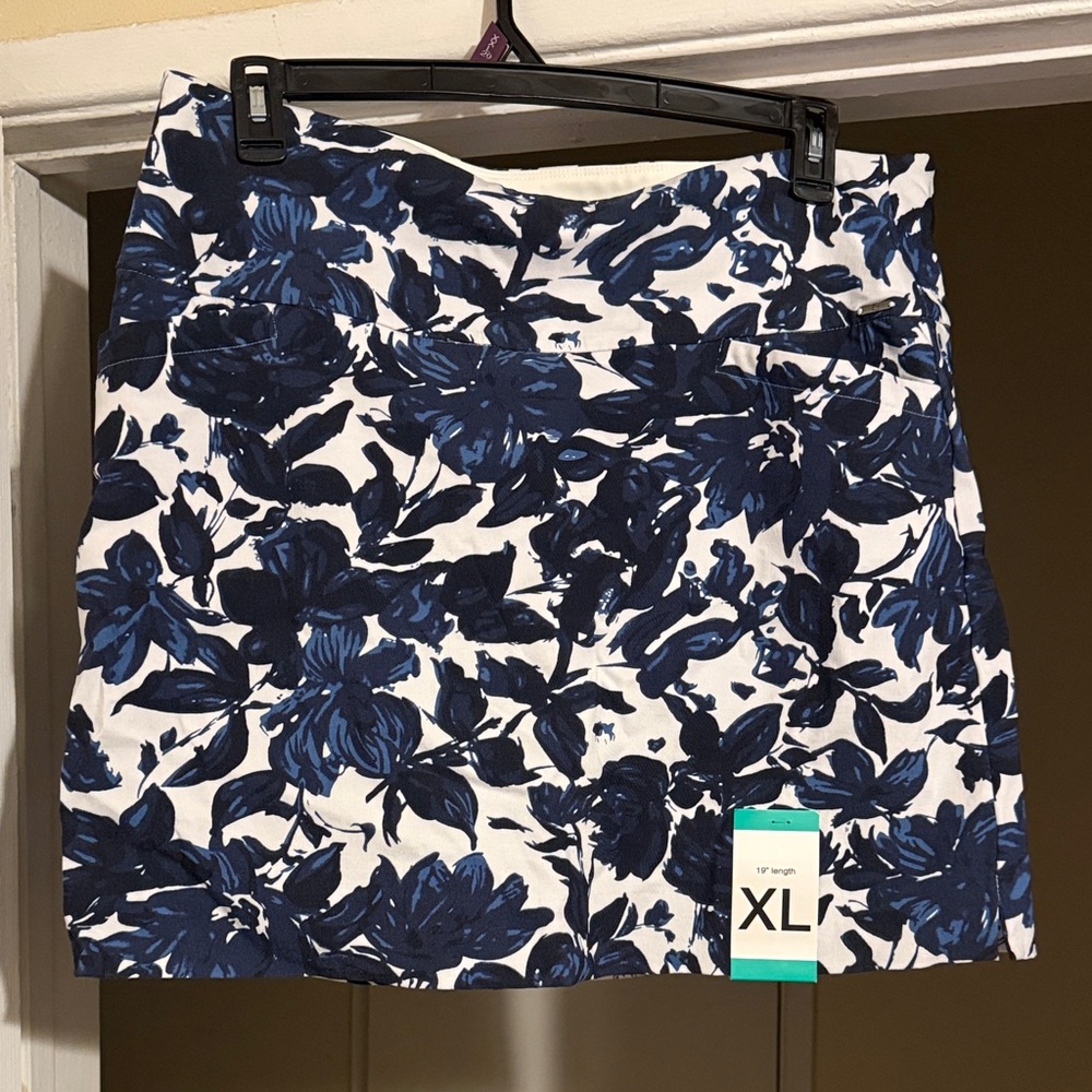Floral Blue and White Women's Skirt
